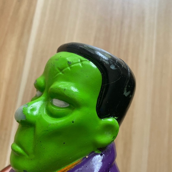 Rare Vintage Small Frankenstein Halloween Blow Mold Pathway Light Cover Plastic - Picture 4 of 9